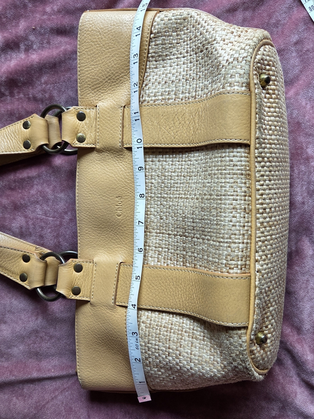 Chloe Basket Bag Straw Raffia Tote / Shoulder Bag - Picture 5 of 13